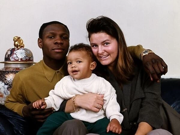 Chris Eubank Boxing with wife Karron and young son Christopher at home