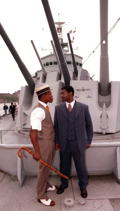 Framed Print : Chris Eubank & Carl Thompson June 1998 At A Press Conference On The Cruiser HMS Framed Print : Chris Eubank & Carl Thompson June 1998 At A Press Conference On The Cruiser HMS