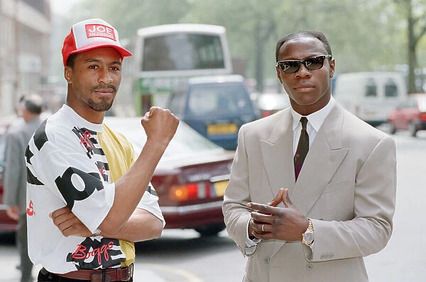 Chris Eubank (right) and Michael Watson in London to promote their WBO middleweight title