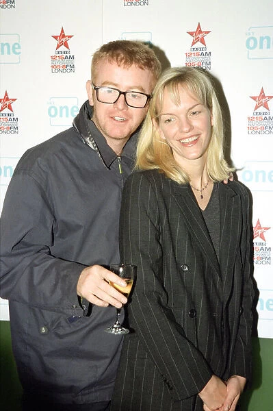 Chris Evans and Elisabeth Murdoch at the launch of his Virgin Radio Breakfast Show on Sky