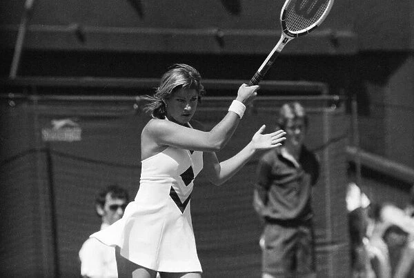 Chris Evert in fourth round action at Wimbledon Tennis Championships