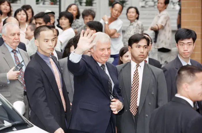 Framed Print : Chris Patten, the 28th and last Governor of Hong Kong, prepares for the official handover Framed Print : Chris Patten, the 28th and last Governor of Hong Kong, prepares for the official handover
