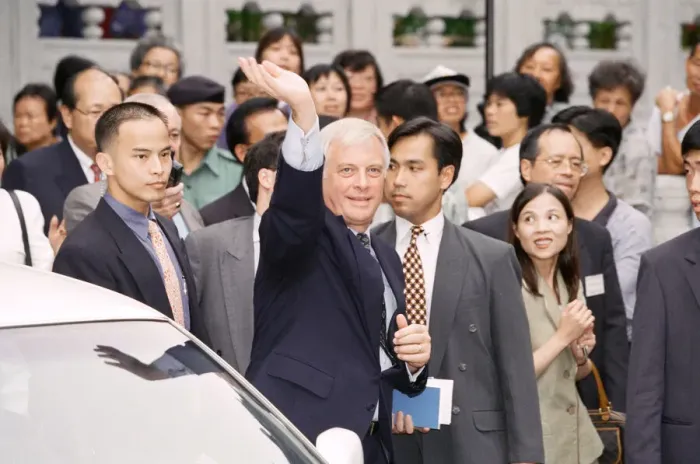 Framed Print : Chris Patten, the 28th and last Governor of Hong Kong, prepares for the official handover Framed Print : Chris Patten, the 28th and last Governor of Hong Kong, prepares for the official handover