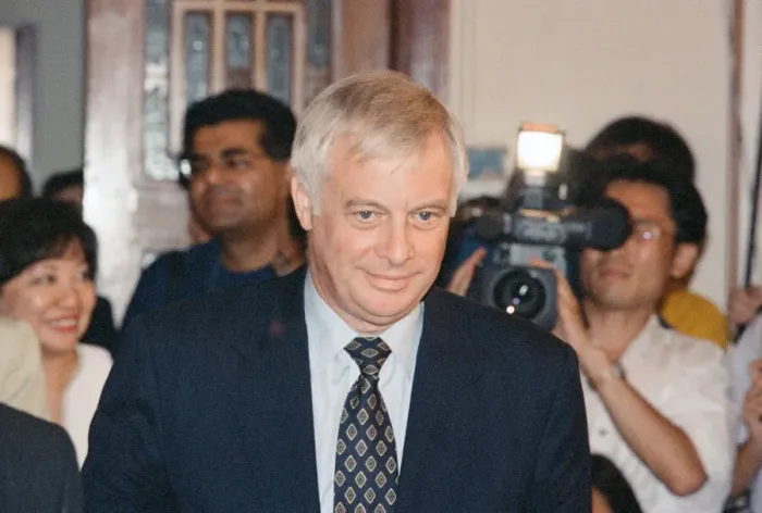 Framed Print : Chris Patten, the 28th and last Governor of Hong Kong, prepares for the official handover Framed Print : Chris Patten, the 28th and last Governor of Hong Kong, prepares for the official handover