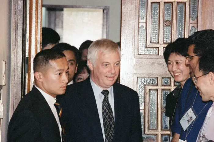 Framed Print : Chris Patten, the 28th and last Governor of Hong Kong, prepares for the official handover Framed Print : Chris Patten, the 28th and last Governor of Hong Kong, prepares for the official handover