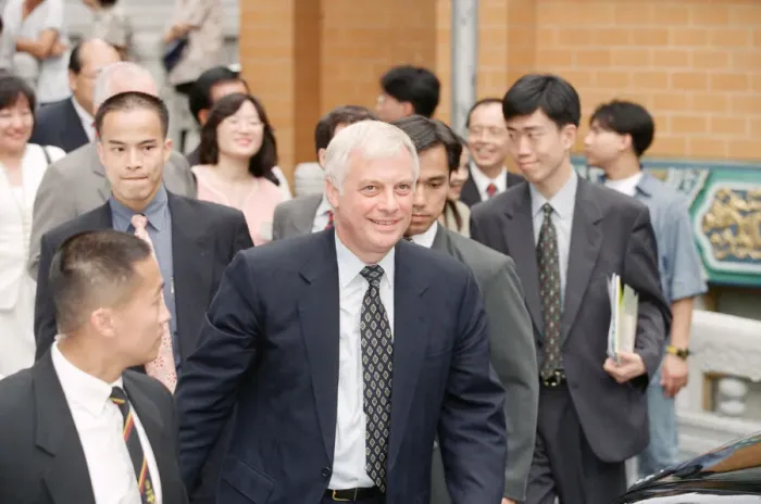 Framed Print : Chris Patten, the 28th and last Governor of Hong Kong, prepares for the official handover Framed Print : Chris Patten, the 28th and last Governor of Hong Kong, prepares for the official handover