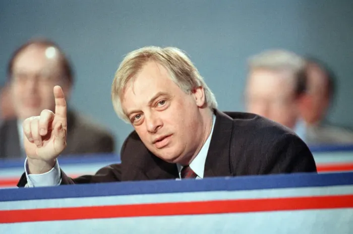 Framed Print : Chris Patten at the launch of the Conservative party election manifesto. 18th March 1992 Framed Print : Chris Patten at the launch of the Conservative party election manifesto. 18th March 1992