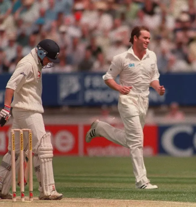 Framed Print : Chris Read Cricket Player Of England July 1999 Gets Out By The Bowling Of Dion Nash Framed Print : Chris Read Cricket Player Of England July 1999 Gets Out By The Bowling Of Dion Nash