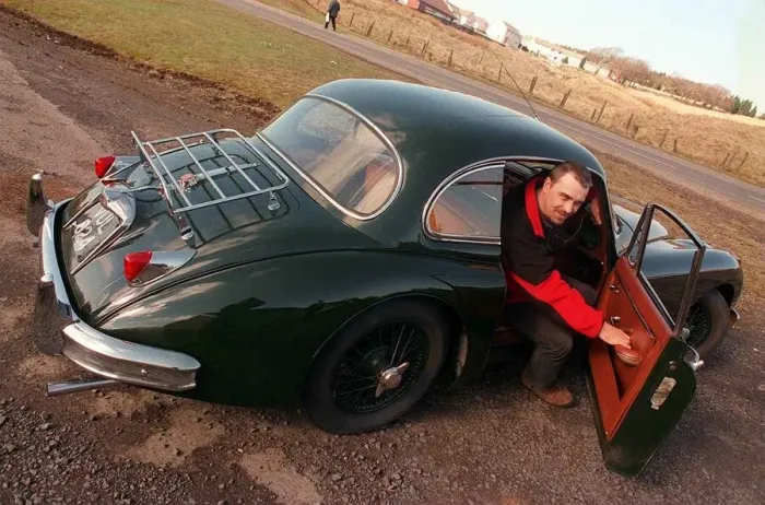 Framed Print : CHRIS WHELAN WITH HIS 1958 JAGUAR XK150 March 1999 ME & MY MOTOR Road Record Framed Print : CHRIS WHELAN WITH HIS 1958 JAGUAR XK150 March 1999 ME & MY MOTOR Road Record