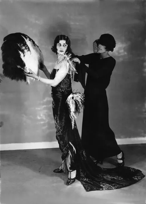 Framed Print : Christabel Russell at the Daily Mirror Fashion Fair at Holland Park Hall London Feather