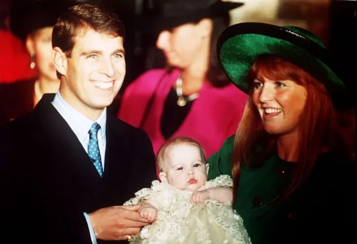 Framed Print : Christening of Princess Beatrice, December 1988 The Duke ad Duchess of York with Framed Print : Christening of Princess Beatrice, December 1988 The Duke ad Duchess of York with