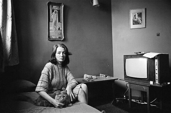 Christine Keeler in her London flat. 19th June 1980