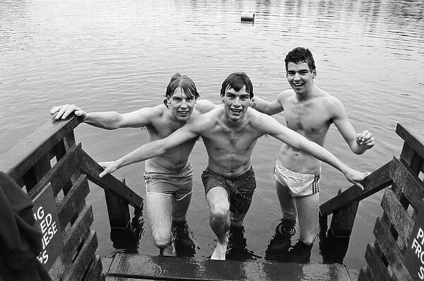 Christmas Day swimming in Birmingham. 25th December 1988