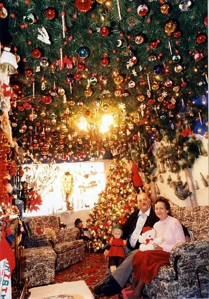 Christmas - In their Grotto, which they have made in the front room of their home at