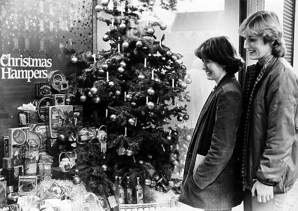 Christmas Hampers, on sale at Howells Department Store, Cardiff, Wales, 21st October 1982