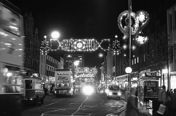Christmas light switch on, on Broad Street Reading 28th November 1985