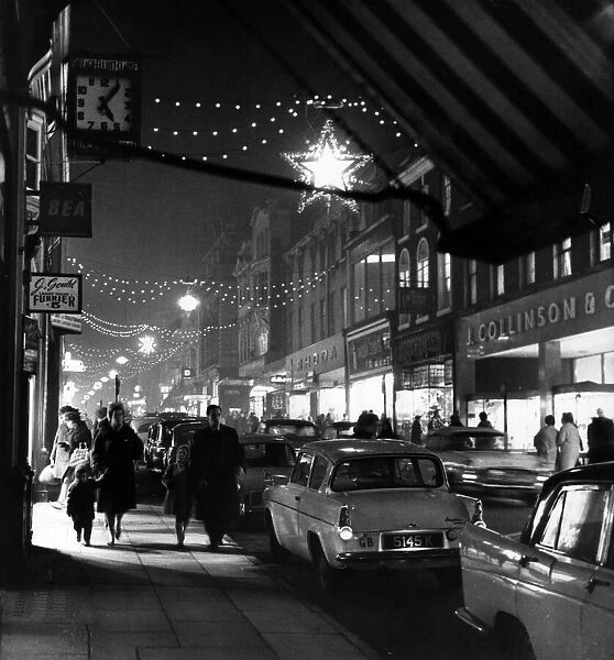 Christmas Lights, Bold Street, Liverpool, Merseyside, 22nd November 1962
