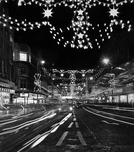 The Christmas lights in Church Street, Liverpool shortly after they were switch on by
