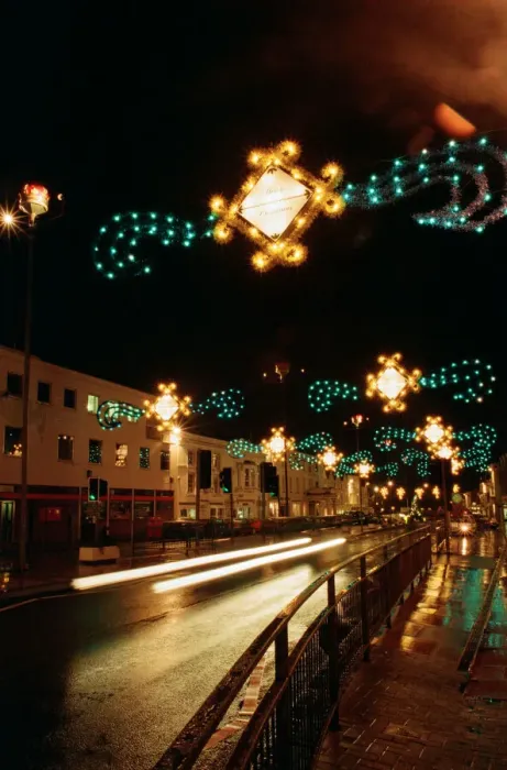 Framed Print : Christmas lights Stratford in Birmingham. 20th December 1993 Framed Print : Christmas lights Stratford in Birmingham. 20th December 1993