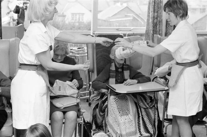 Framed Print : Christmas Party at St Lukes Hospital, Guildford, Tuesday 22nd December 1970 Framed Print : Christmas Party at St Lukes Hospital, Guildford, Tuesday 22nd December 1970