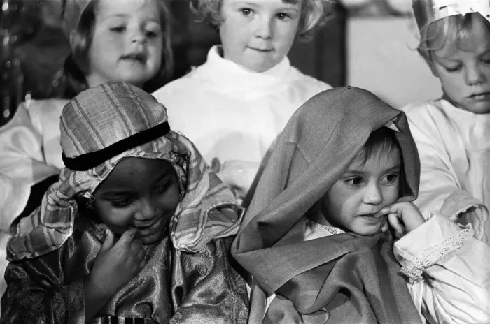 Framed Print : A Christmas Story'being performed at North Islington Nursery School, London Framed Print : A Christmas Story'being performed at North Islington Nursery School, London