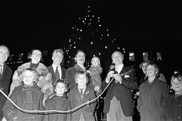 Christmas tree in Reading. 5th December 1974