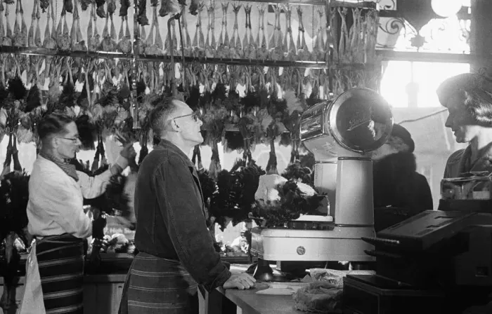 Framed Print : Christmas turkeys on display at F. Range High Class Butchers shop at 37 Wanstead High Framed Print : Christmas turkeys on display at F. Range High Class Butchers shop at 37 Wanstead High