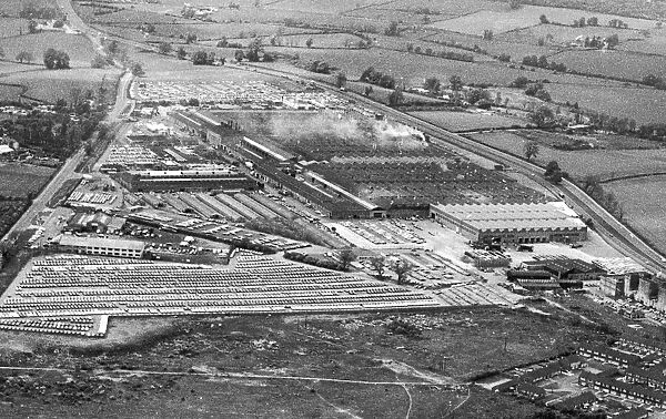 The Chrysler works at Ryton. The pattern of the factory roofs contrasts with that of