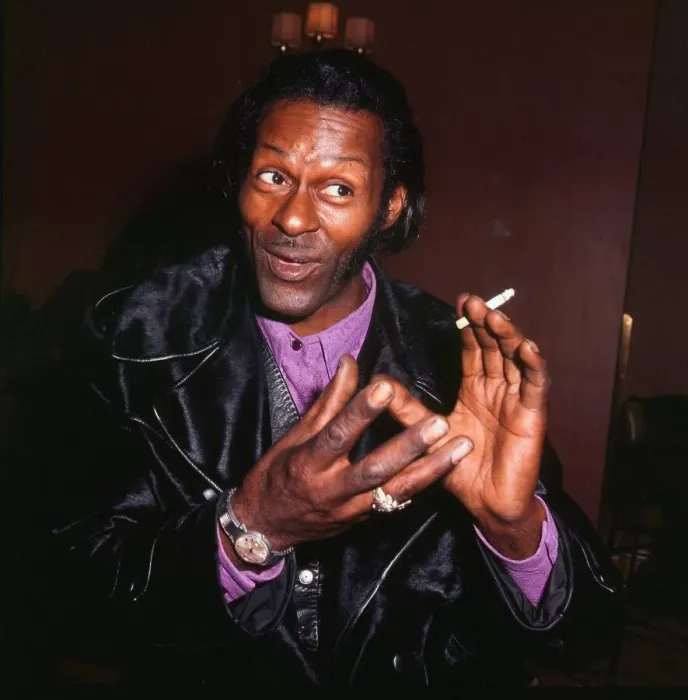 Framed Print : Chuck Berry singer songwriter January 1973