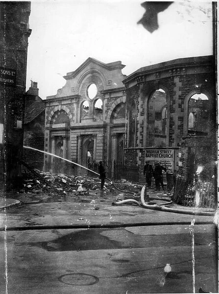 Church destroyed in Wadham Street, Weston Super Mare during the air raid of the 28th June