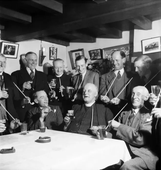 Framed Print : Church wardens dinner which has been held since 1780. Our picture shows the warders Framed Print : Church wardens dinner which has been held since 1780. Our picture shows the warders