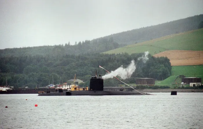 Framed Print : The Churchill class nuclear submarine HMS Conqueror leaves Her Majestys Naval Base Framed Print : The Churchill class nuclear submarine HMS Conqueror leaves Her Majestys Naval Base