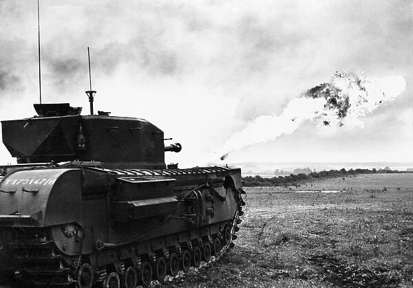 The Churchill shows its sting. The Churchill Crocodile is the most powerful flame thrower