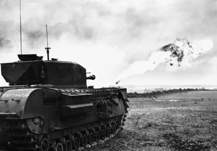 Framed Print : The Churchill shows its sting. The Churchill Crocodile is the most powerful flame thrower Framed Print : The Churchill shows its sting. The Churchill Crocodile is the most powerful flame thrower