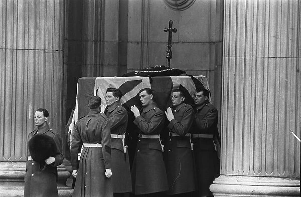 Churchill State Funeral January 30th 1965. In solemn silence