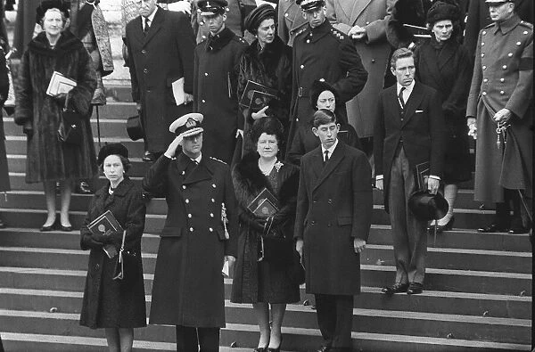 Churchill State Funeral January 30th 1965. As the Queen