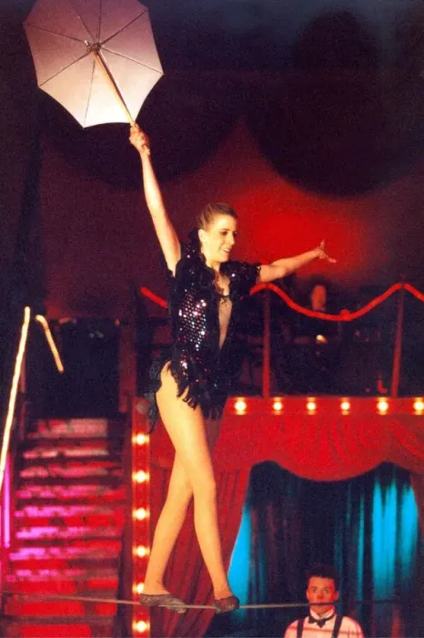 Framed Print : Circus performer Nathalie on the low wire Framed Print : Circus performer Nathalie on the low wire
