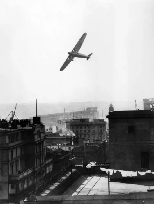 Framed Print : Over the City of Sydney The Mighty Fokker the Southern Cross