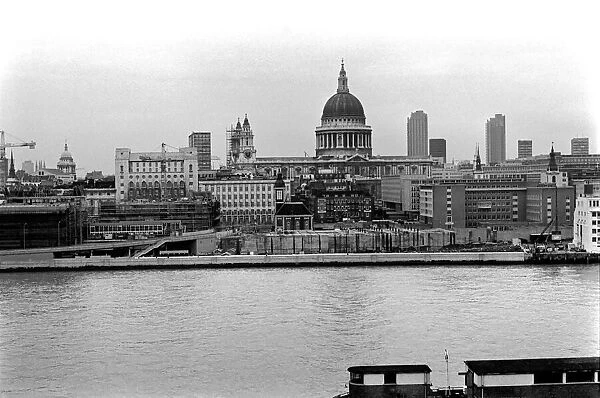 Cityscape: Thames: Panoramic. London Skyline Panorama. February 1977