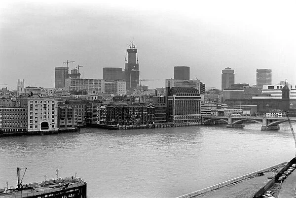 Cityscape: Thames: Panoramic. London Skyline Panorama. February 1977 77-00065