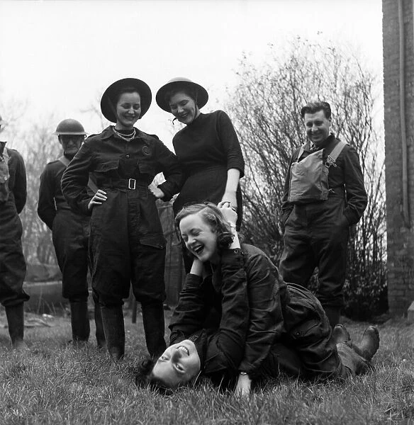Civil Defence corps train at Hendon. March 1952 C1349