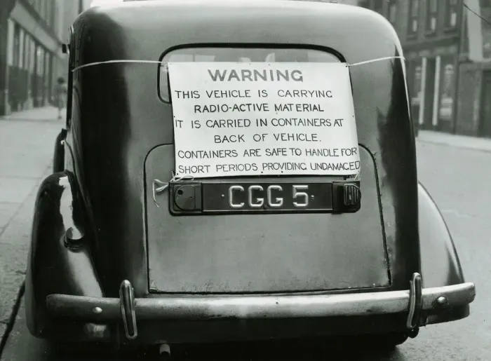 Framed Print : Civil Defence exercise June 1952 Car with sign on boot saying Warning This Vehicle Framed Print : Civil Defence exercise June 1952 Car with sign on boot saying Warning This Vehicle