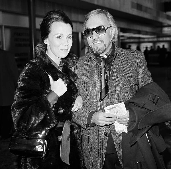 Claire Bloom and her husband Hillard Elkins leave Heathrow Airport for Istanbul