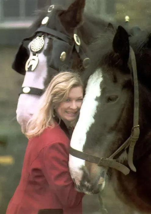 Framed Print : Claire King Emmerdale Farm actress trying to save a horse from being put down at a