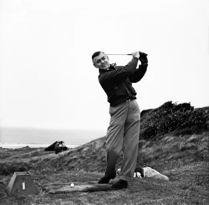 Framed Print : Clark Gable, famous film star, photographed at Newquay (Cornwall) Golf Course