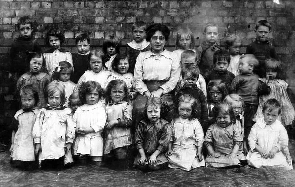 A class of children at St Sebastians School, Manchester, in 1916