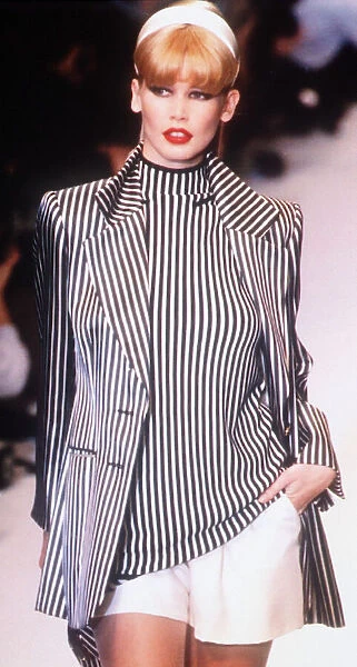 Claudia Schiffer supermodel at Fashion week Paris, October 1995