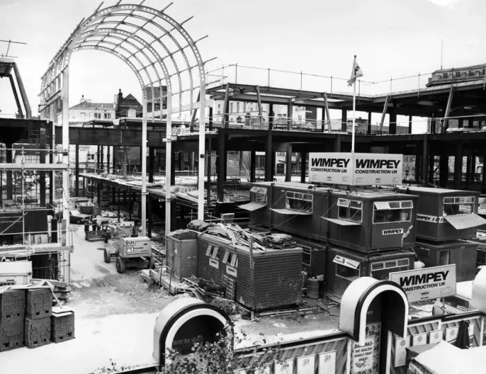 Framed Print : Clayton Square being built. 16th September 1987
