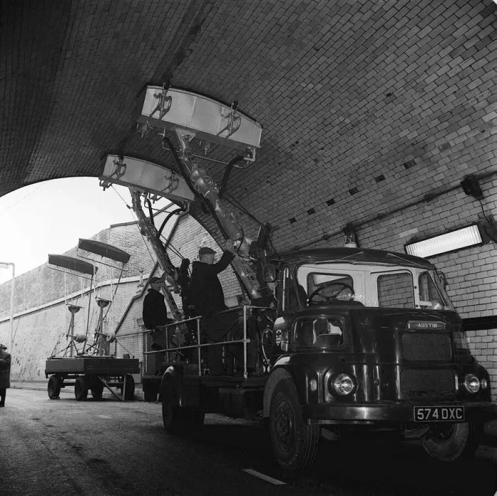 Framed Print : Cleaning machines for Blackwall & Rotherhithe tunnels 1963 Framed Print : Cleaning machines for Blackwall & Rotherhithe tunnels 1963