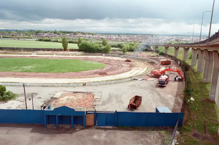Framed Print : Cleveland Park, Middlesbrough, which is being demolished. 8th May 1997 Framed Print : Cleveland Park, Middlesbrough, which is being demolished. 8th May 1997